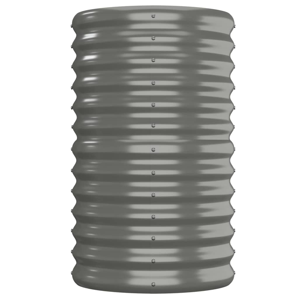 Vaso per Giardino Acciaio Verniciato a Polvere 152x40x68 cm Grigio