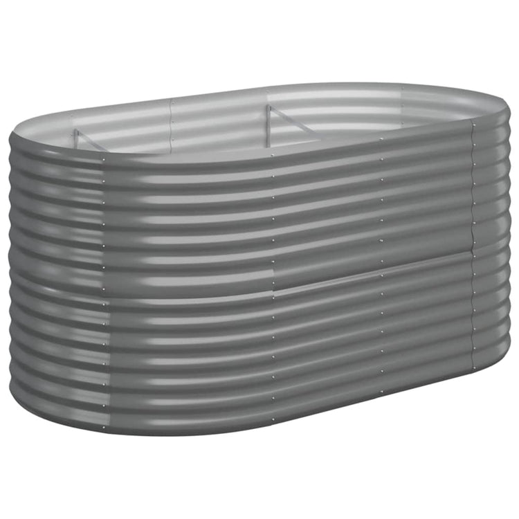 Vaso per Giardino Acciaio Verniciato a Polvere 152x80x68 cm Grigio