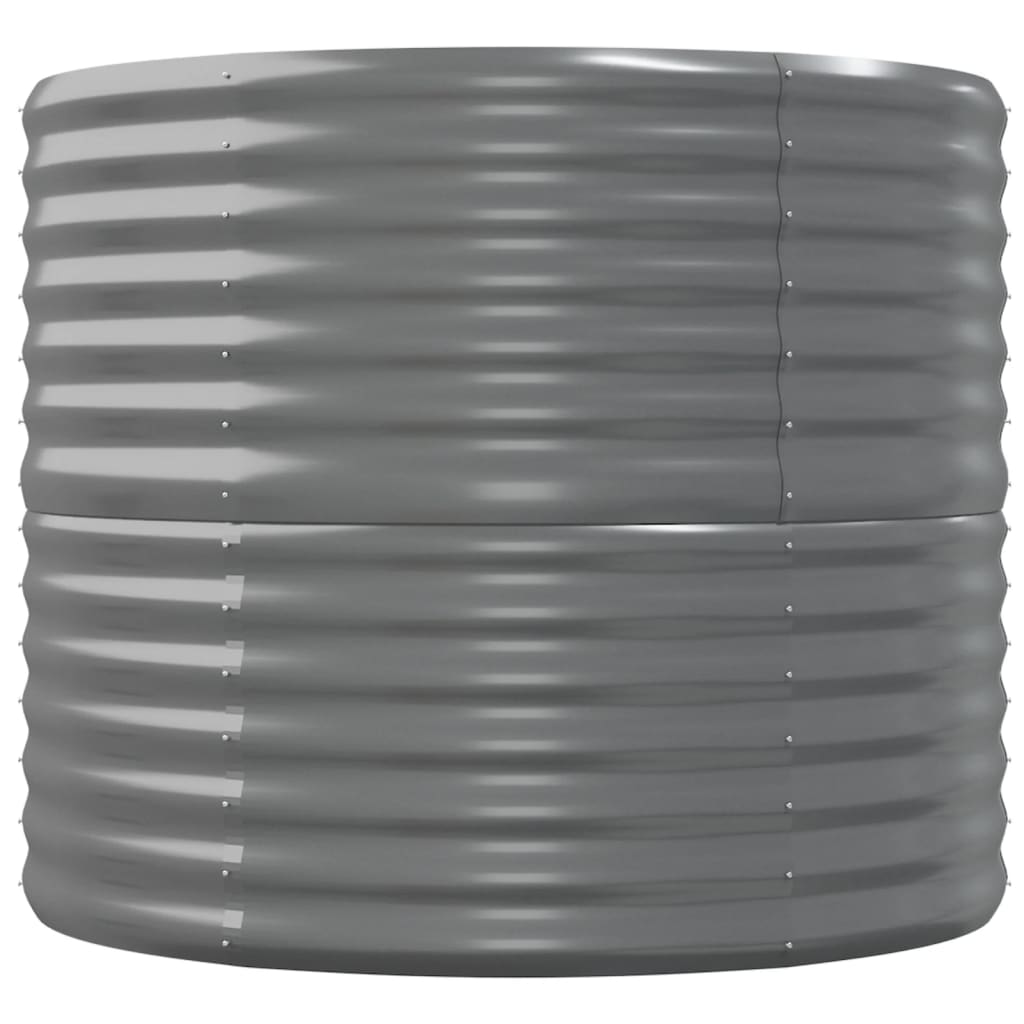 Vaso per Giardino Acciaio Verniciato a Polvere 152x80x68 cm Grigio