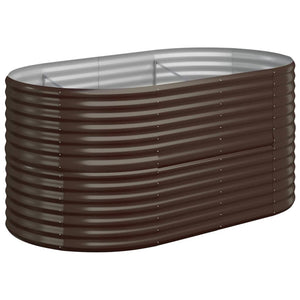 Vaso per Giardino Acciaio Verniciato a Polvere 152x80x68cm Marrone