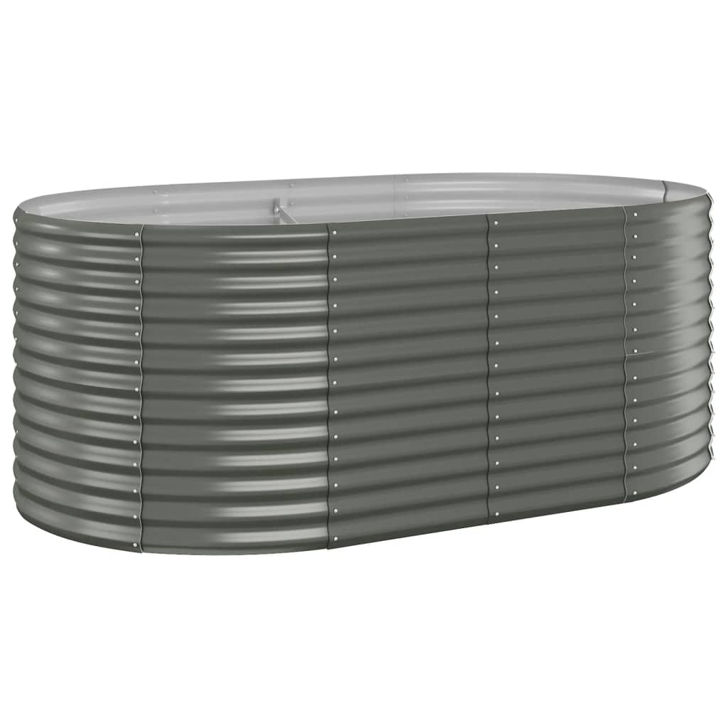 Vaso per Giardino Acciaio Verniciato a Polvere 175x100x68cm Grigio