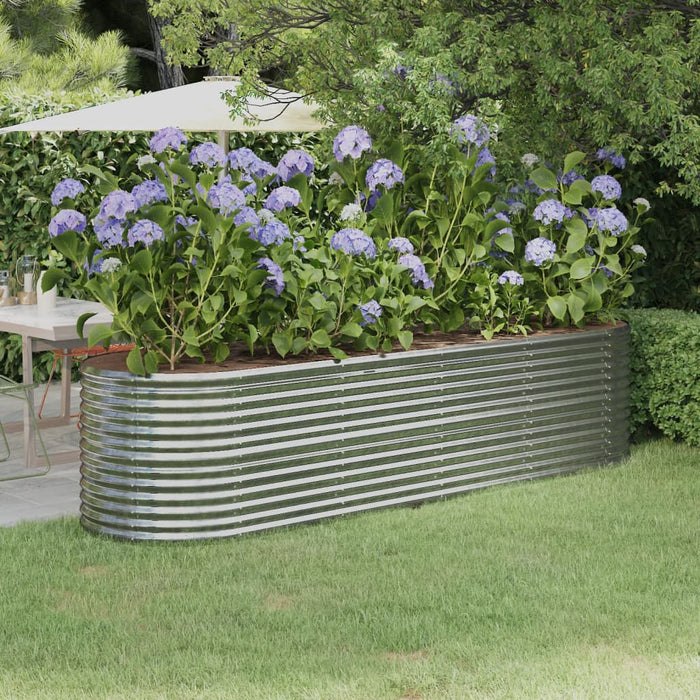 Vaso per Giardino Acciaio Verniciato a Polvere 296x80x68cm Argento