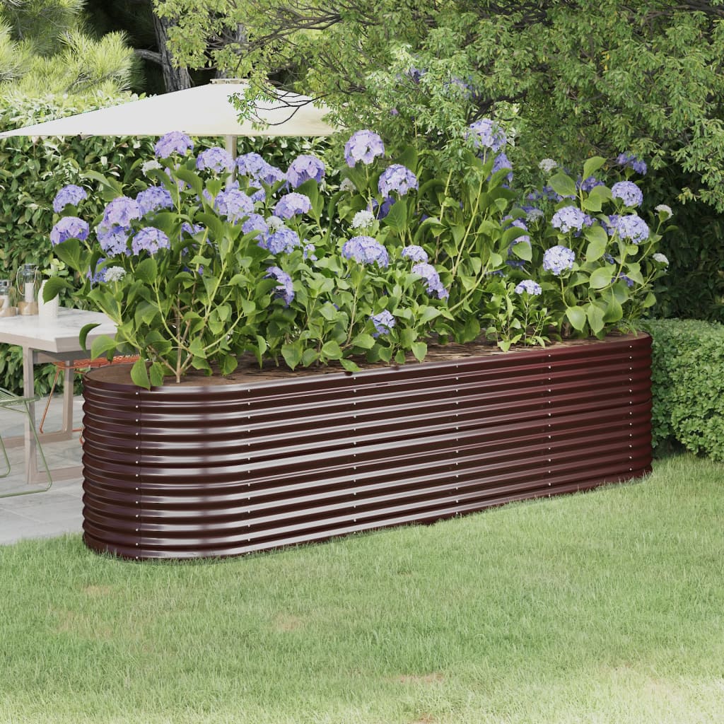 Vaso per Giardino Acciaio Verniciato a Polvere 296x80x68cm Marrone