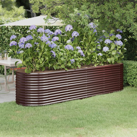 Vaso per Giardino Acciaio Verniciato a Polvere 296x80x68cm Marrone