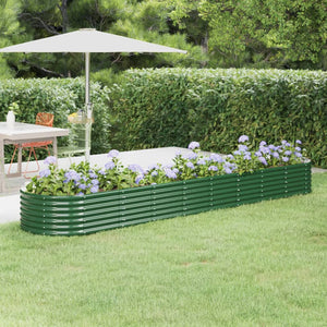 Vaso per Giardino Acciaio Verniciato a Polvere 368x80x36 cm Verde