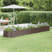 Vaso per Giardino Acciaio Verniciato a Polvere 368x80x36cm Marrone