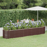 Vaso per Giardino Acciaio Verniciato a Polvere 368x80x68cm Marrone