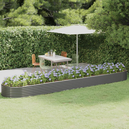 Vaso per Giardino Acciaio Verniciato a Polvere 507x100x36cm Grigio