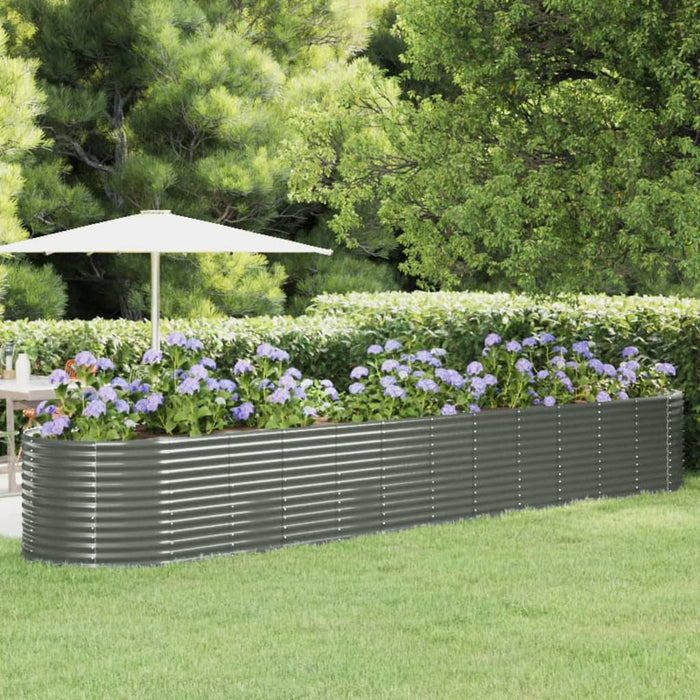 Vaso per Giardino Acciaio Verniciato a Polvere 507x100x68cm Grigio