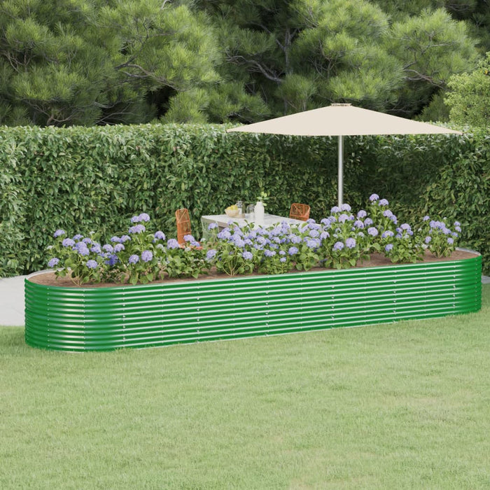 Vaso per Giardino Acciaio Verniciato a Polvere 510x140x68 cm Verde