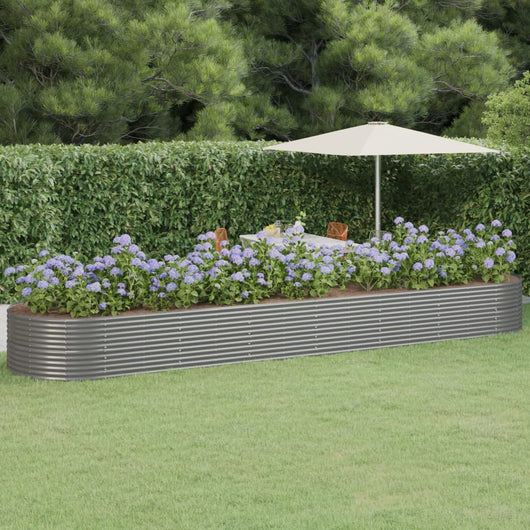 Vaso per Giardino Acciaio Verniciato a Polvere 584x140x68cm Grigio