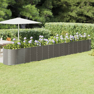 Vaso per Giardino Acciaio Verniciato a Polvere 620x80x68 cm Grigio