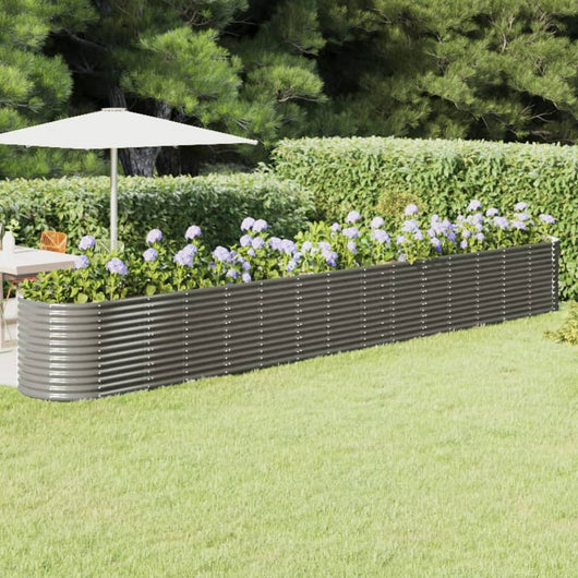 Vaso per Giardino Acciaio Verniciato a Polvere 620x80x68 cm Grigio