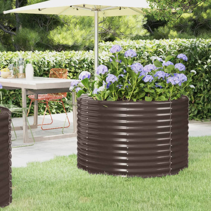 Vaso per Giardino Acciaio Verniciato Polvere 100x100x68 cm Marrone