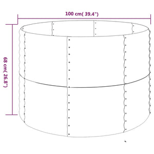 Vaso per Giardino Acciaio Verniciato Polvere 100x100x68 cm Marrone