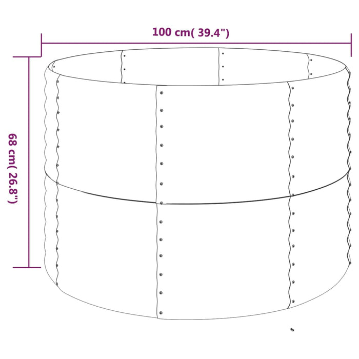 Vaso per Giardino Acciaio Verniciato Polvere 100x100x68 cm Marrone