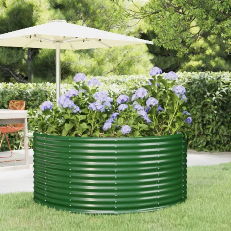 Vaso per Giardino Acciaio Verniciato Polvere 140x140x68cm Verde