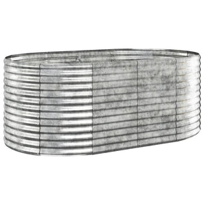 Vaso per Giardino Acciaio Verniciato Polvere 175x100x68cm Argento