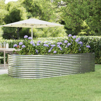 Vaso per Giardino Acciaio Verniciato Polvere 291x140x68 cm Argento