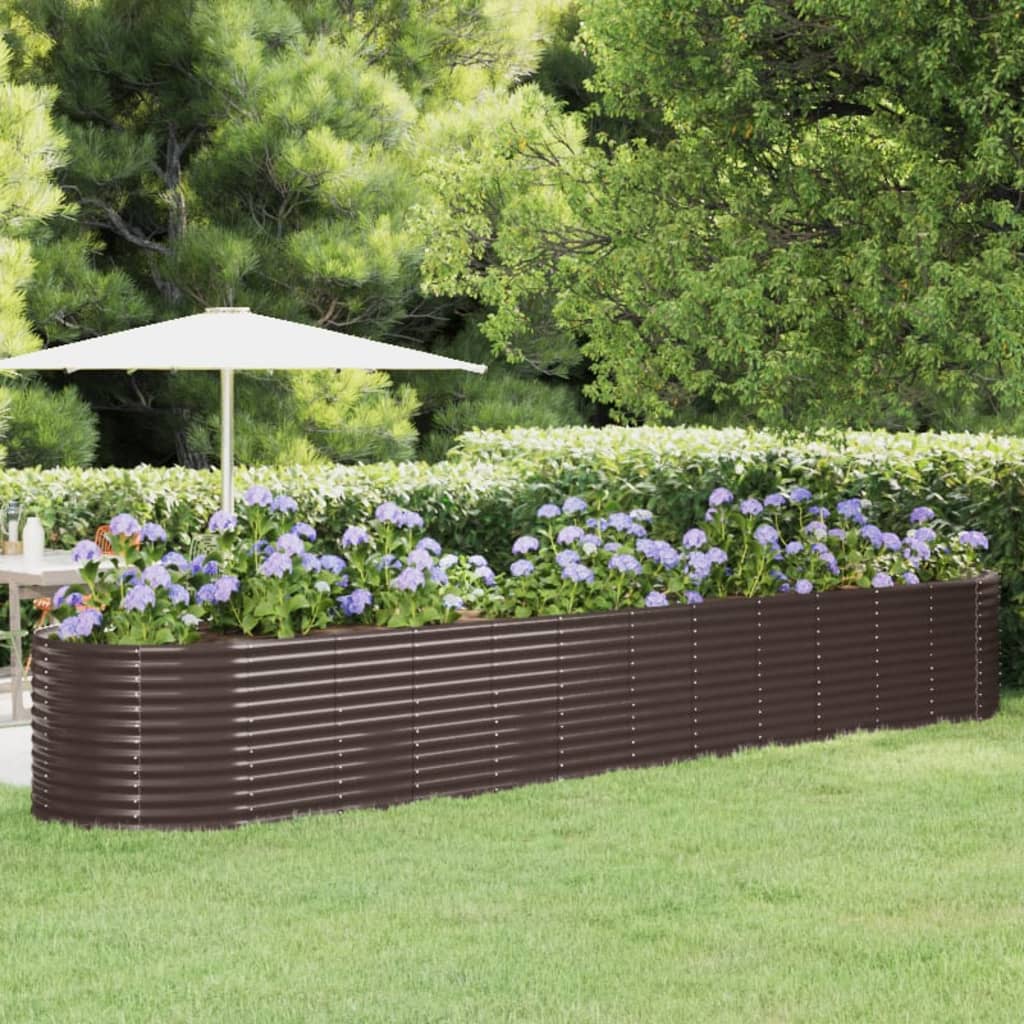 Vaso per Giardino Acciaio Verniciato Polvere 507x100x68 cm Marrone