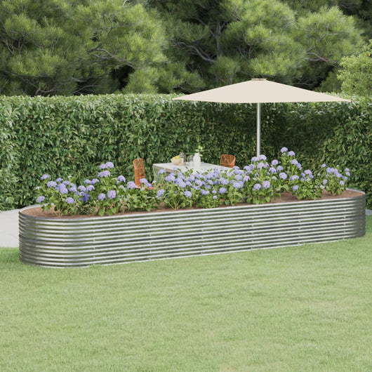 Vaso per Giardino Acciaio Verniciato Polvere 510x140x68 cm Argento