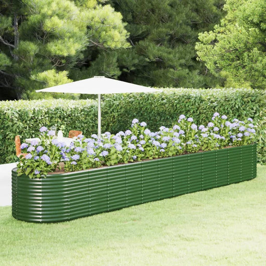 Vaso per Giardino Acciaio Verniciato Polvere 554x100x68cm Verde