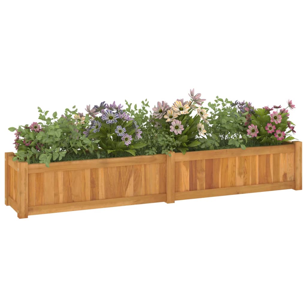 Vaso per Giardino Rialzato 150x30x25 cm Legno Massello di Teak