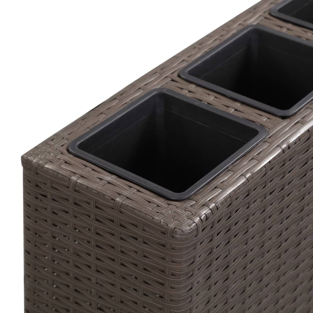 Vaso Rialzato con 4 Vasi 80x22x79 cm in Polyrattan Marrone