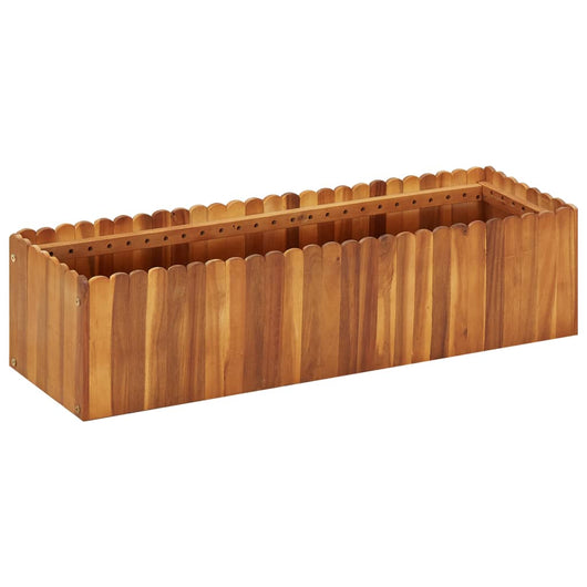 Vaso Rialzato da Giardino 100x30x25 cm in Massello di Acacia