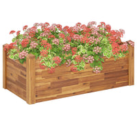 Vaso Rialzato da Giardino 110x60x44 cm Legno Massello d'Acacia