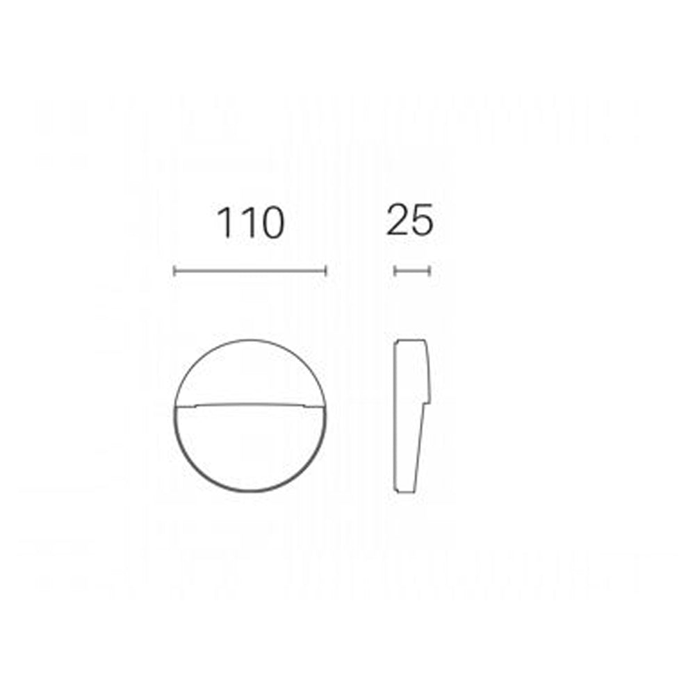 Applique Da Esterno Geo Round Alluminio E Termoplastica Caffè Led 3W 4000K