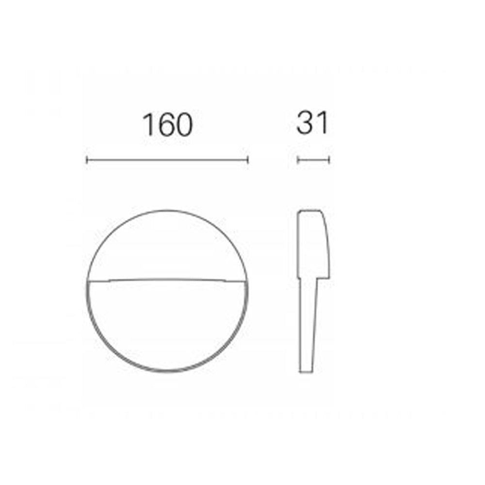 Applique Esterno Moderna Geo Round Alluminio E Termoplastica Caffè Led 6W 4000K