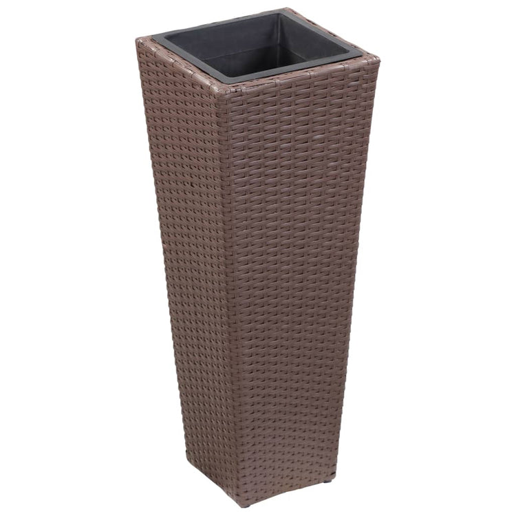 Vaso Rialzato da Giardino 30x30x80 cm in Polyrattan Marrone