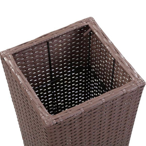 Vaso Rialzato da Giardino 30x30x80 cm in Polyrattan Marrone