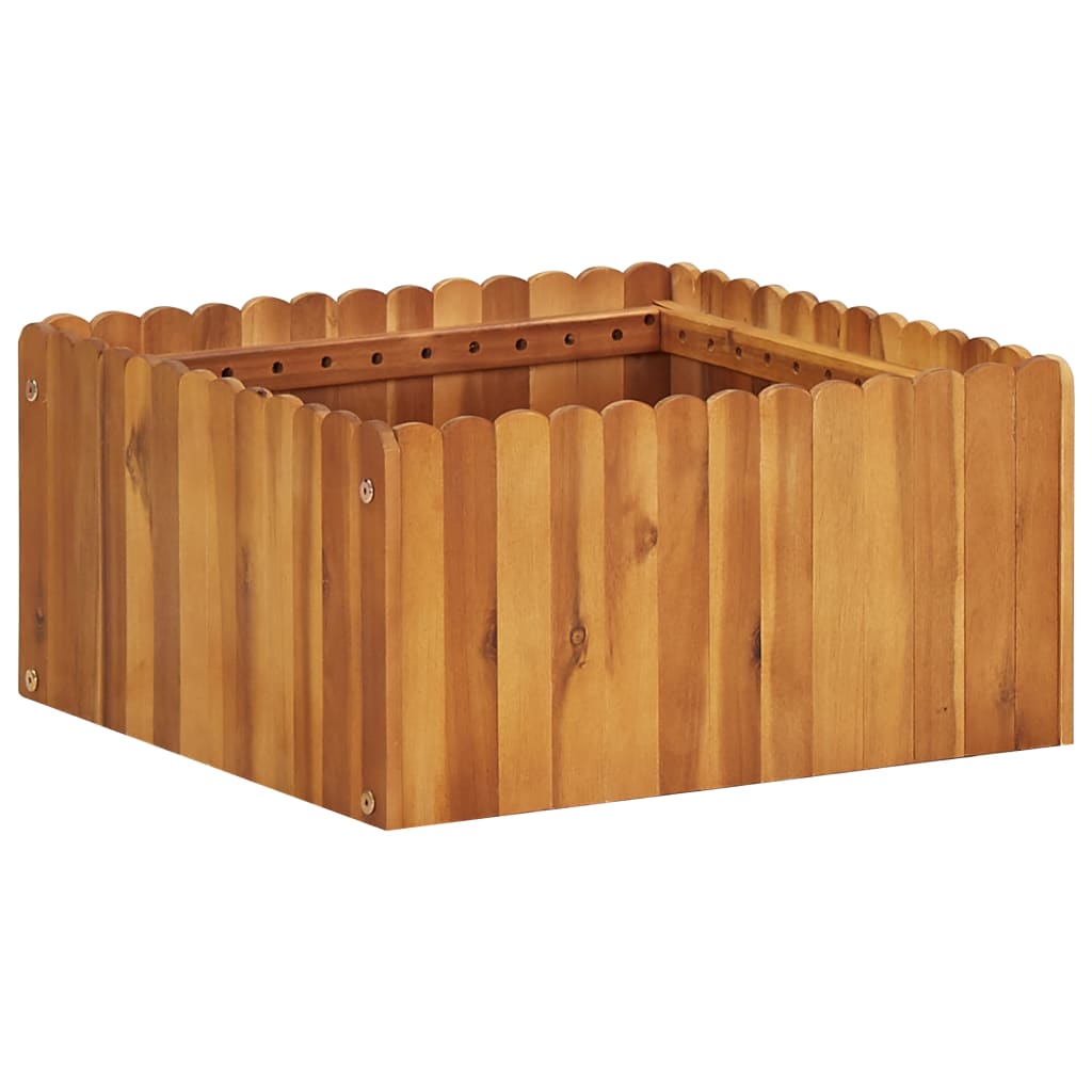 Vaso Rialzato da Giardino 50x50x25 cm Legno Massello di Acacia