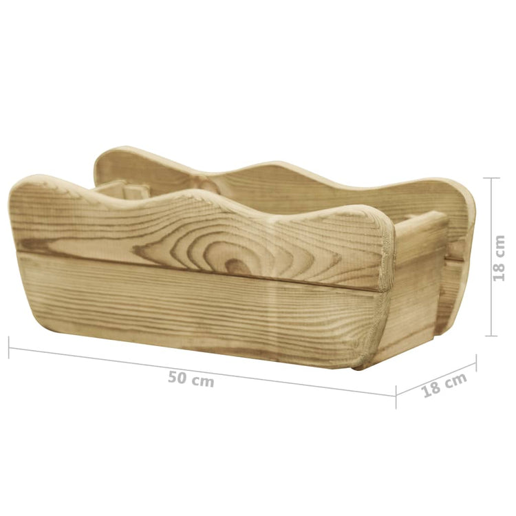 Vaso Rialzato da Giardino 50x18x18 cm Legno di Pino Impregnato