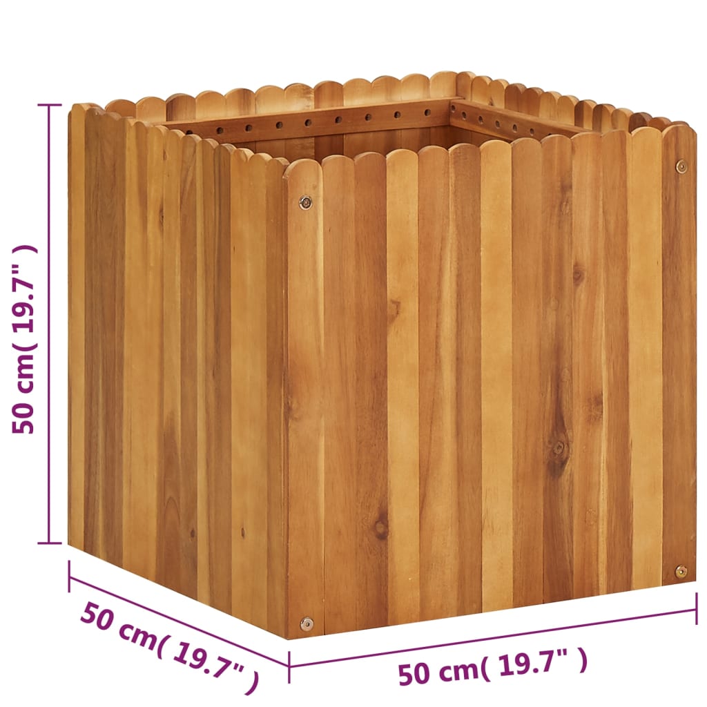 Vaso Rialzato da Giardino 50x50x50 cm Legno Massello di Acacia