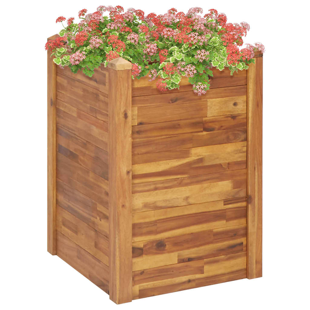 Vaso Rialzato da Giardino 60x60x44 cm in Legno Massello d'Acacia