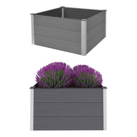 Vaso Rialzato da Giardino in WPC 100x100x54 cm Grigio