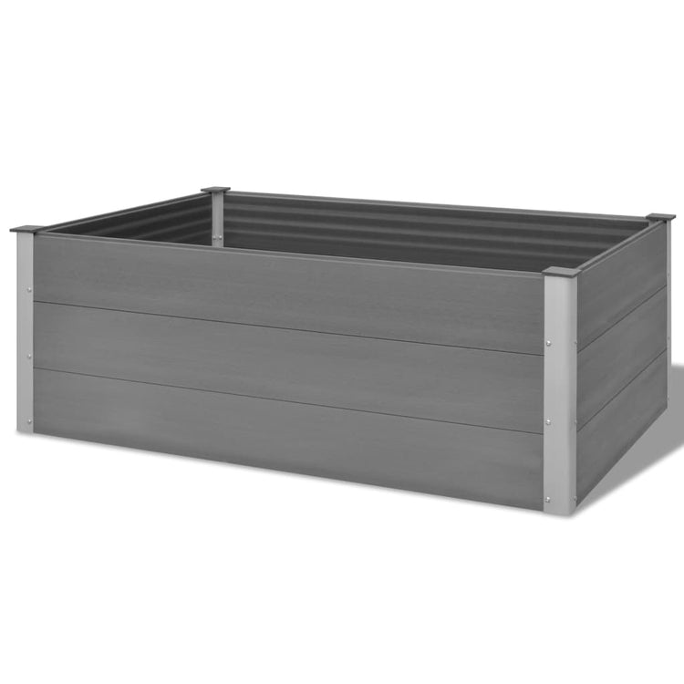 Vaso Rialzato da Giardino in WPC 150x100x54 cm Grigio