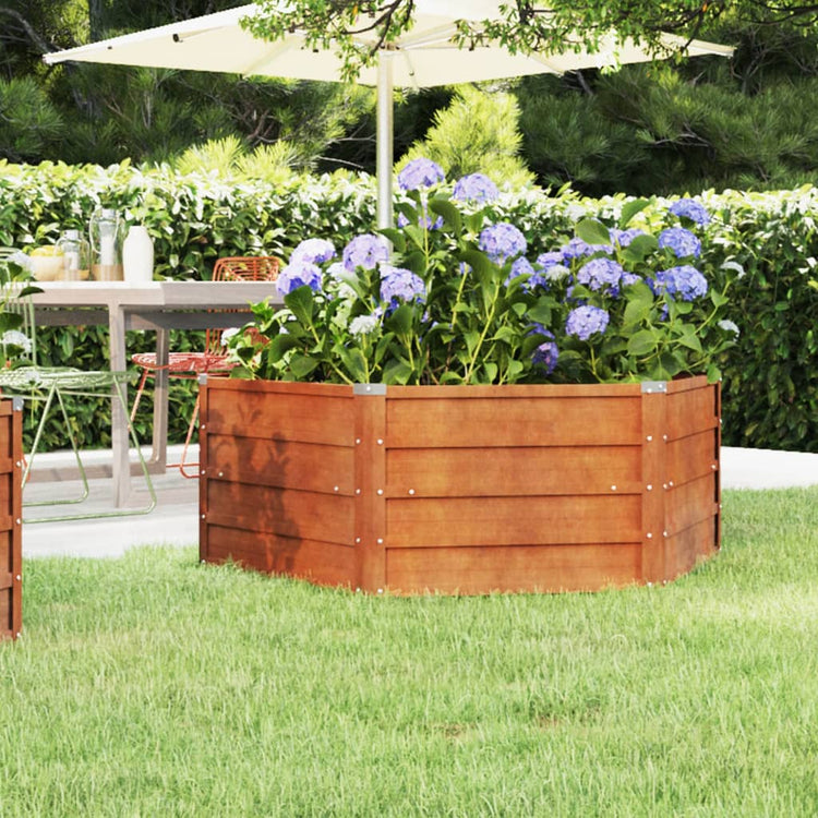 Vaso Rialzato da Giardino Ruggine 129x129x45 cm Acciaio Corten