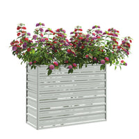 Vaso Rialzato Giardino 100x40x77 cm in Acciaio Zincato Argento