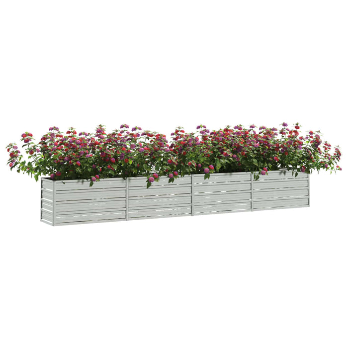 Vaso Rialzato Giardino 320x40x45 cm in Acciaio Zincato Argento