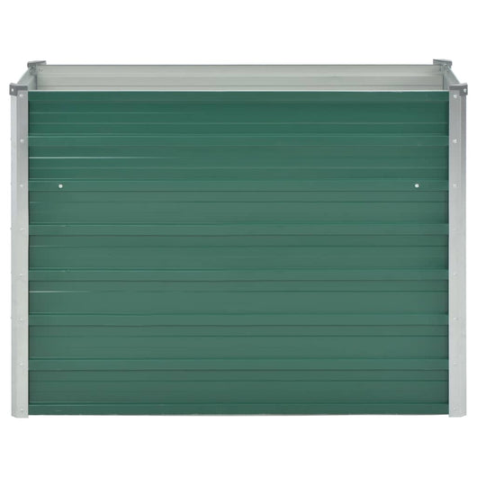 Vaso Rialzato Giardino in Acciaio Zincato 100x40x77 cm Verde