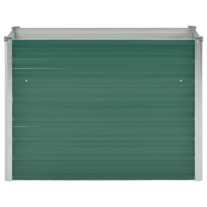 Vaso Rialzato Giardino in Acciaio Zincato 100x40x77 cm Verde