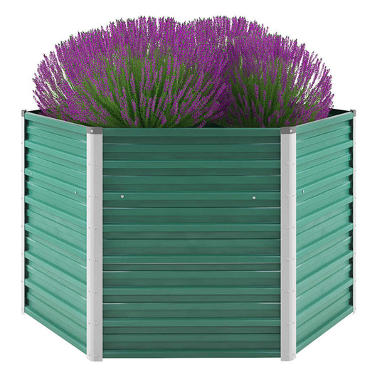 Vaso Rialzato Giardino in Acciaio Zincato 129x129x77 cm Verde