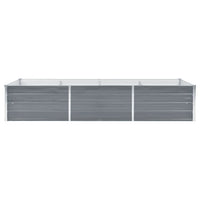 Vaso Rialzato Giardino in Acciaio Zincato 240x80x45 cm Grigio