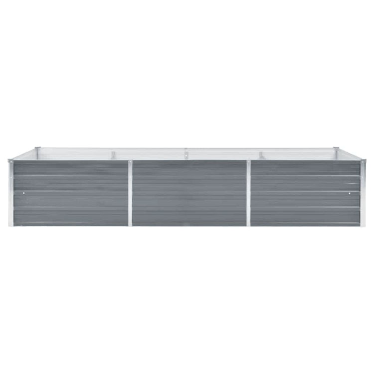 Vaso Rialzato Giardino in Acciaio Zincato 240x80x45 cm Grigio