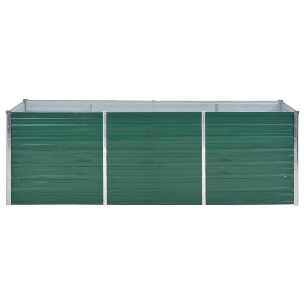 Vaso Rialzato Giardino in Acciaio Zincato 240x80x77 cm Verde