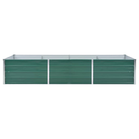 Vaso Rialzato Giardino in Acciaio Zincato 240x80x45 cm Verde